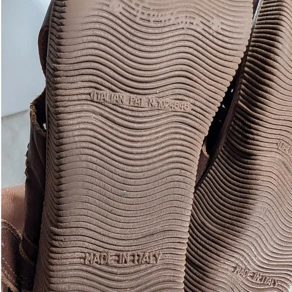 Famolare Brown Leather "Hi-Up" Wave Sole Sandals Woven Slingback Sandals Size 8M - Picture 8 of 11